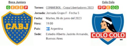 Resultado Boca Juniors 1 - 0 Colo Colo 06 de Junio C...