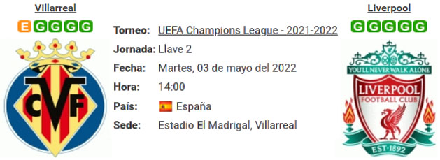 Villarreal vs Liverpool en VIVO