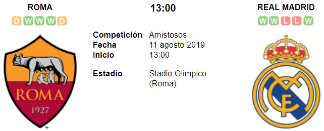 Resultado Roma 3 - 2 Real Madrid 11 de Agosto Amistoso Internacional ...